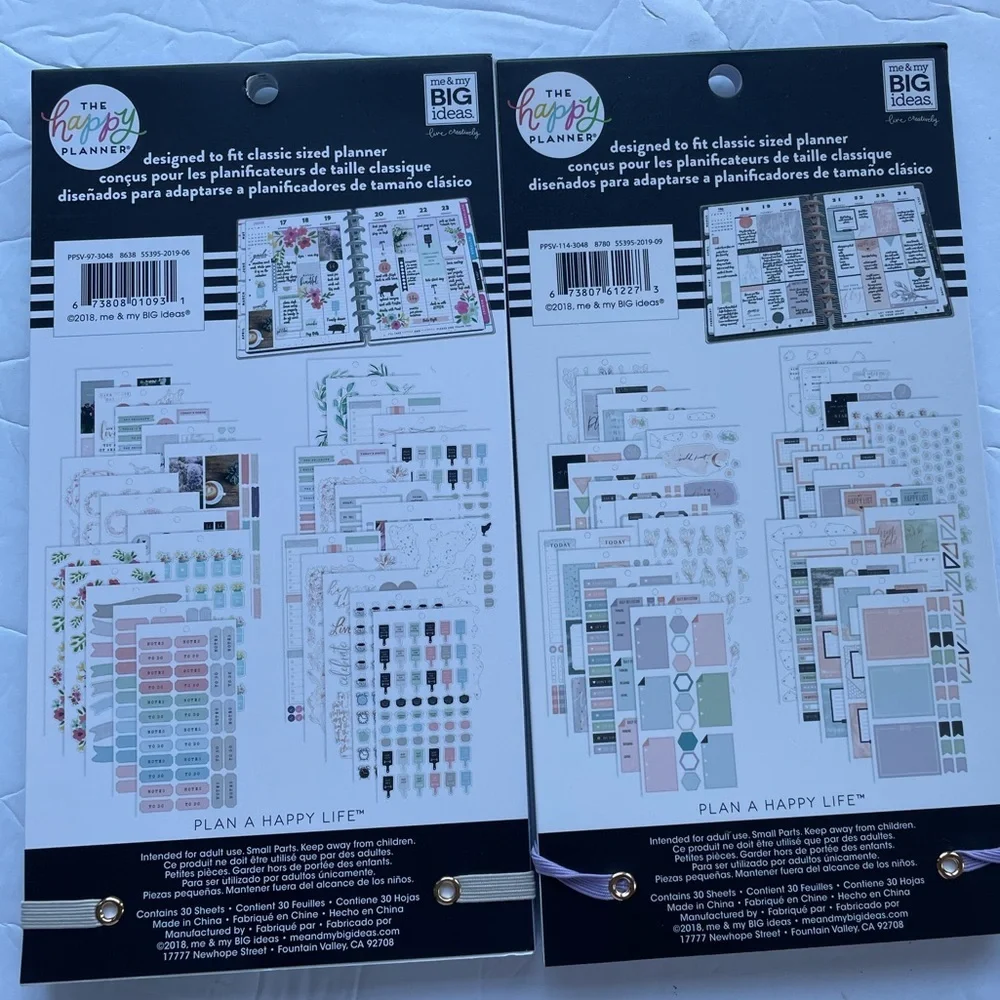 Happy Planner Sticker Books FARMHOUSE 715 Pieces FREE SPIRIT 813 Pieces